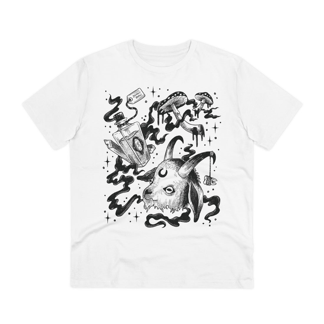 Printify T-Shirt White / 2XS Dark Magic Elements - Dark Magic in Black & White - Front Design