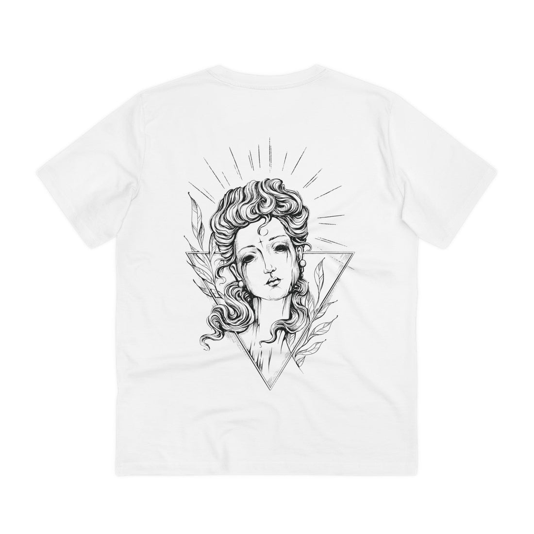 Printify T-Shirt White / 2XS Dark Woman crying - Hand Drawn Dark Gothic - Back Design