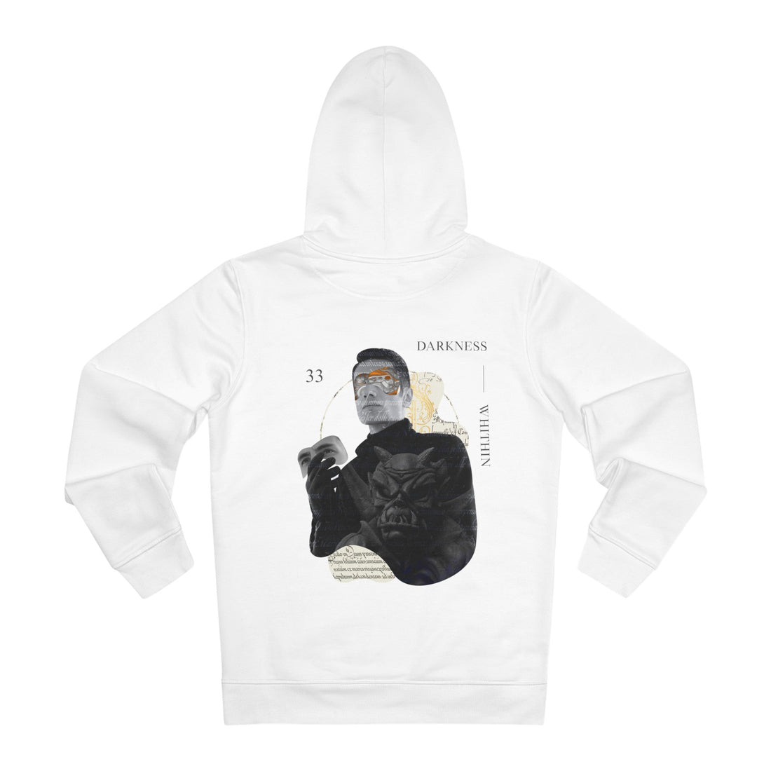 Printify Hoodie White / S Darkness Monster and Man - Modern Collage - Hoodie - Back Design