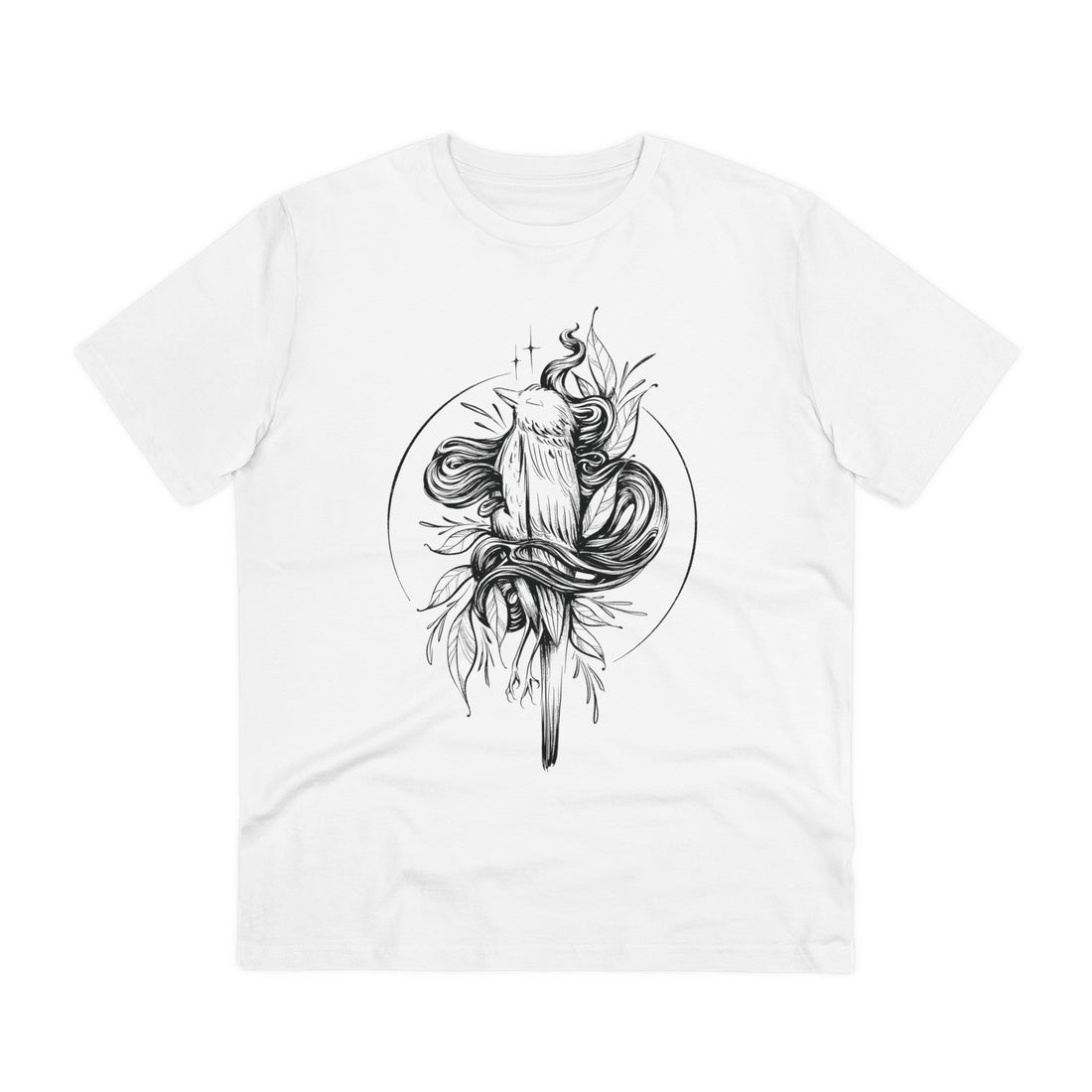 Printify T-Shirt White / 2XS Dead Bird - Hand Drawn Dark Gothic - Front Design