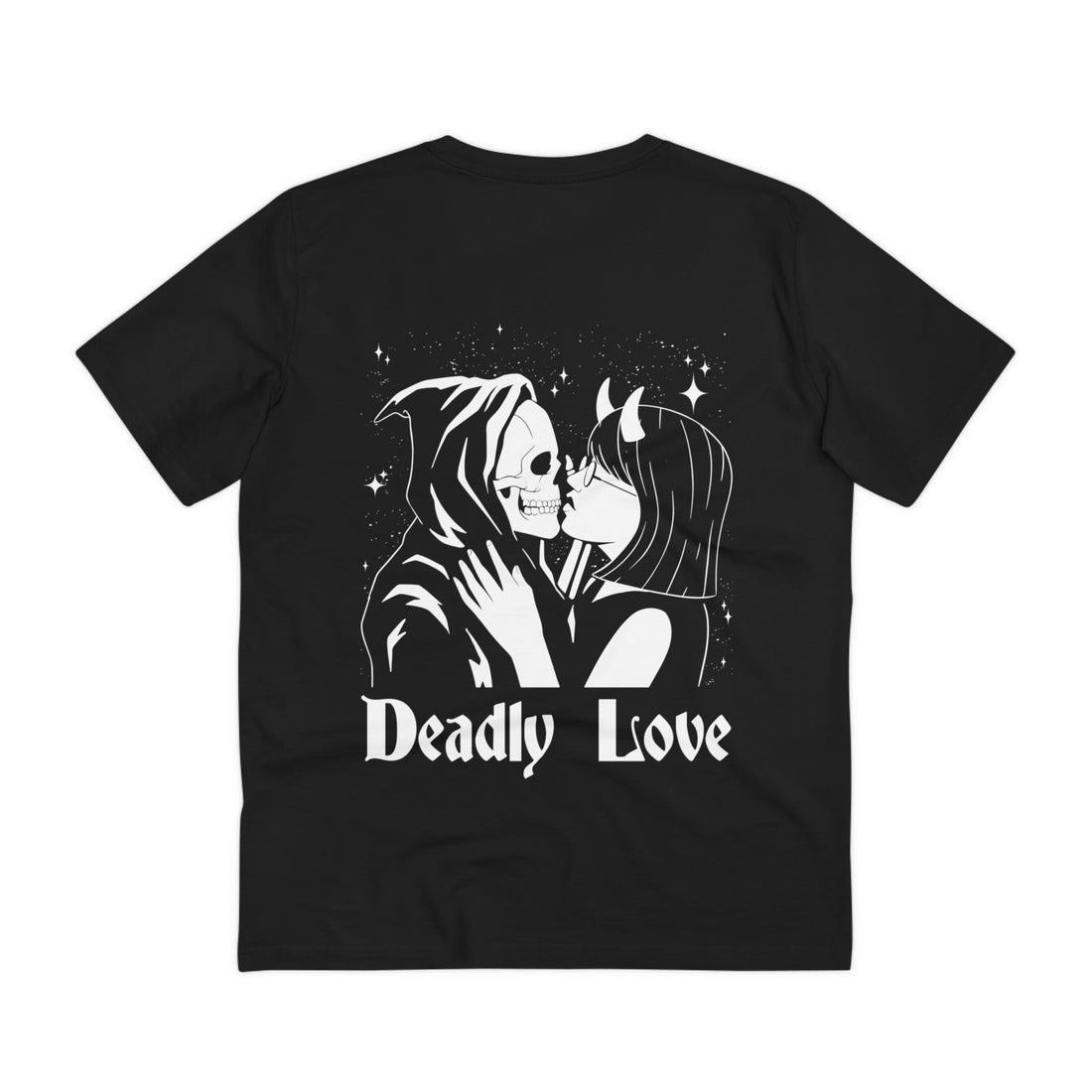 Printify T-Shirt Black / 2XS Deadly Love - Anime World - Back Design