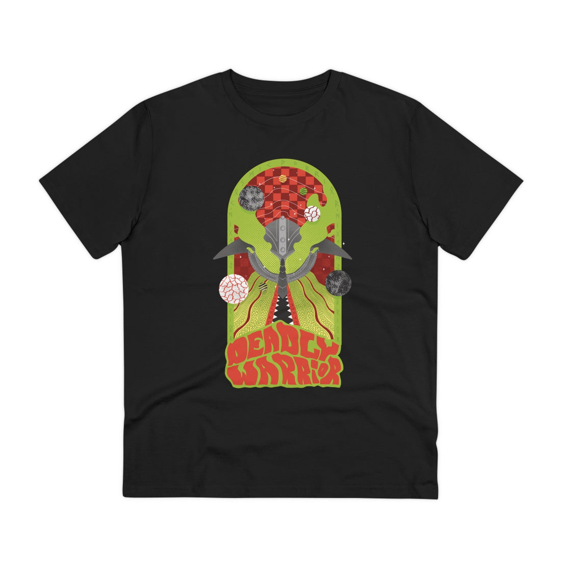 Printify T-Shirt Black / 2XS Deadly Warrior - Psychedelic Vikings - Front Design