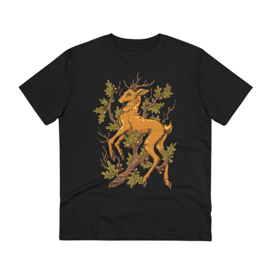 Printify T-Shirt Black / 2XS Deer - Animals in Nature - Front Design
