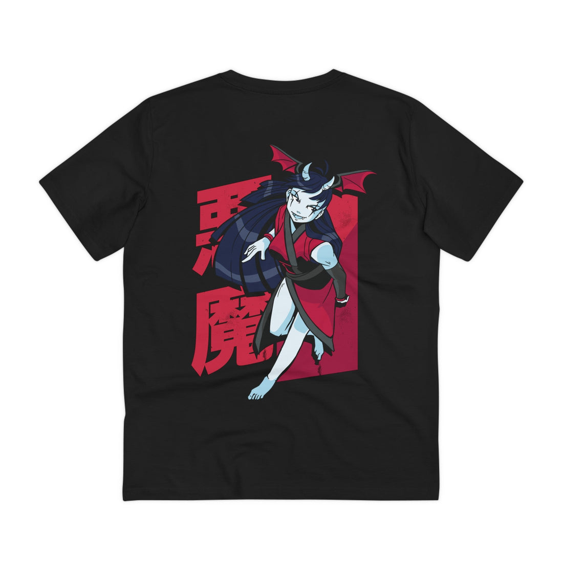 Printify T-Shirt Black / 2XS Demonic Girl - Anime World - Back Design