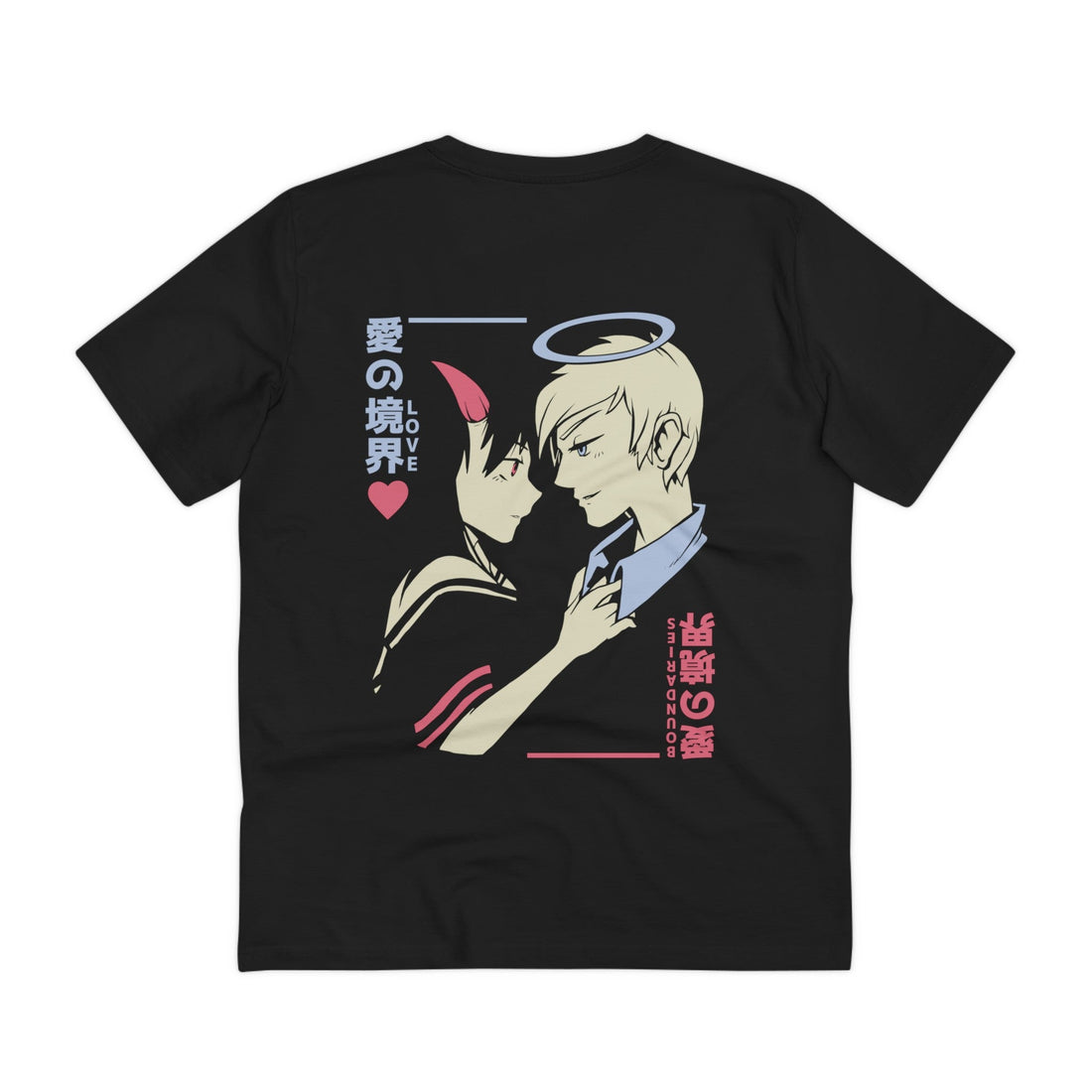 Printify T-Shirt Black / 2XS Devil and Angel - Anime World - Back Design