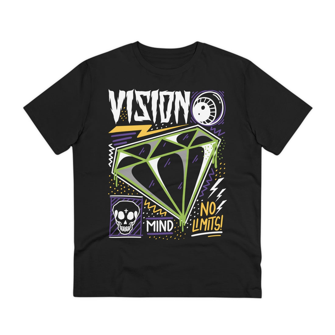 Printify T-Shirt Black / 2XS Diamond Vision - Streetwear - I´m Fine - Front Design