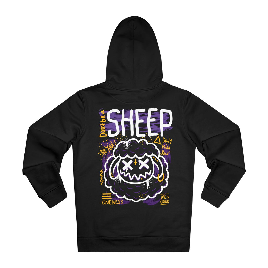 Printify Hoodie Black / M Don´t be a Sheep - Streetwear - I´m Fine - Hoodie - Back Design