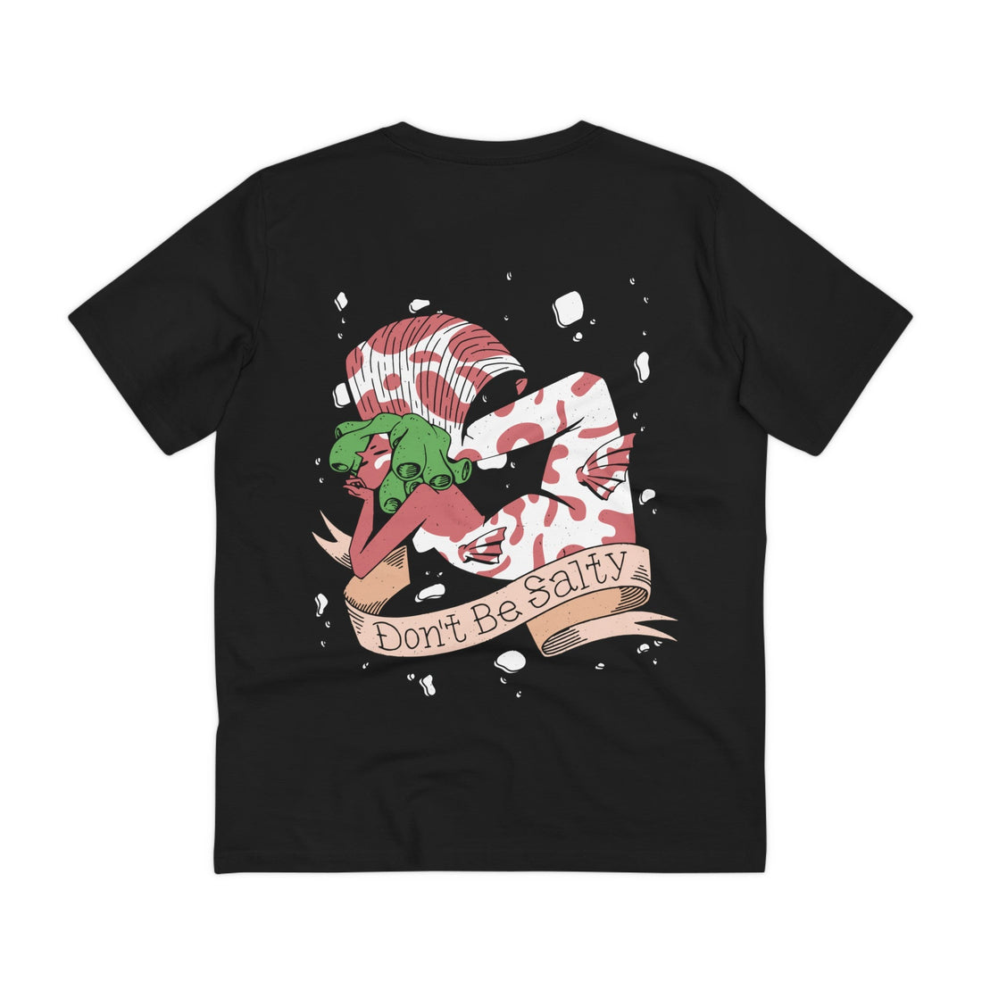 Printify T-Shirt Black / 2XS Don´t be salty - Creepy Mermaids - Back Design