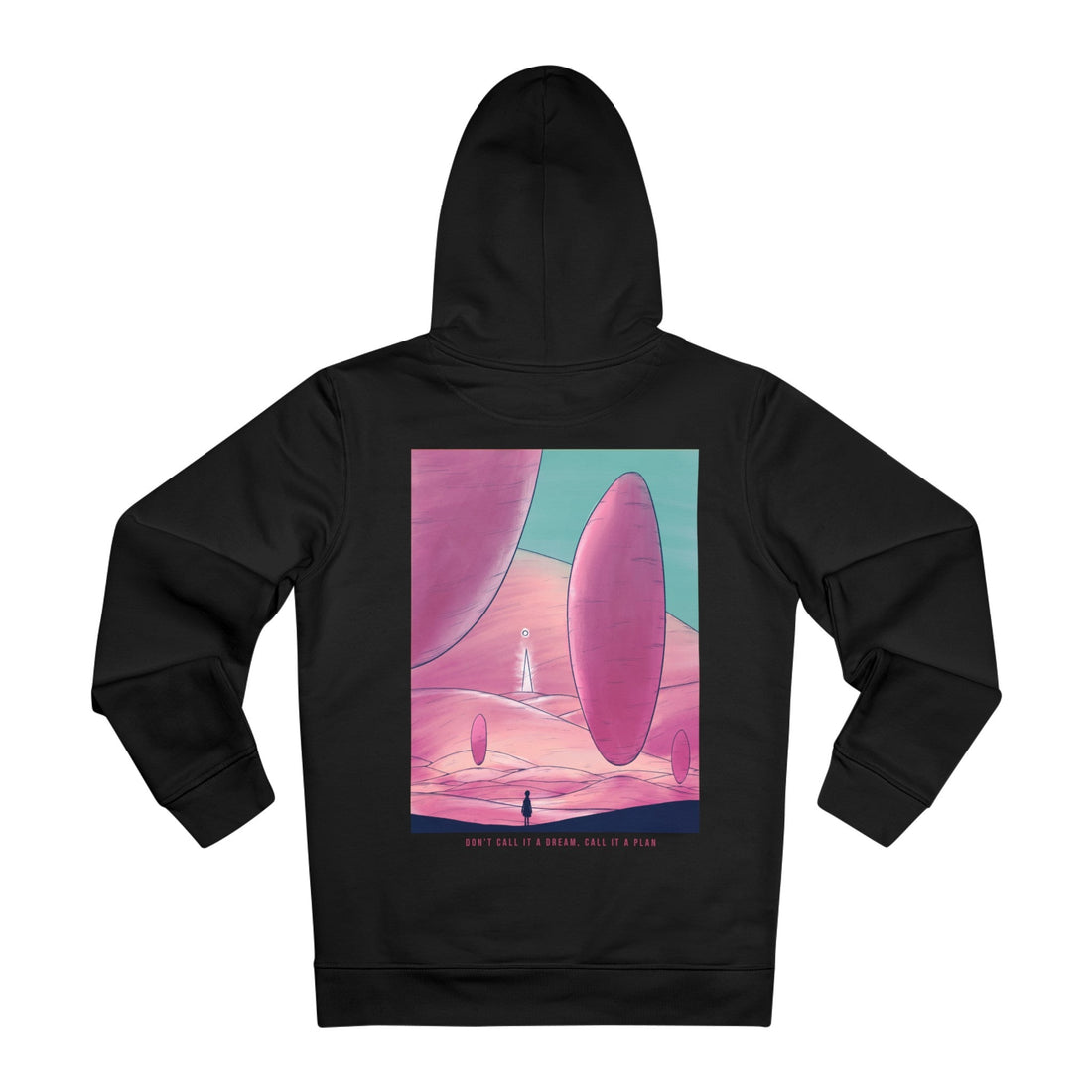 Printify Hoodie Black / M Don´t call it a Dream, call it a Plan - Watercolor Fantasy - Hoodie - Back Design