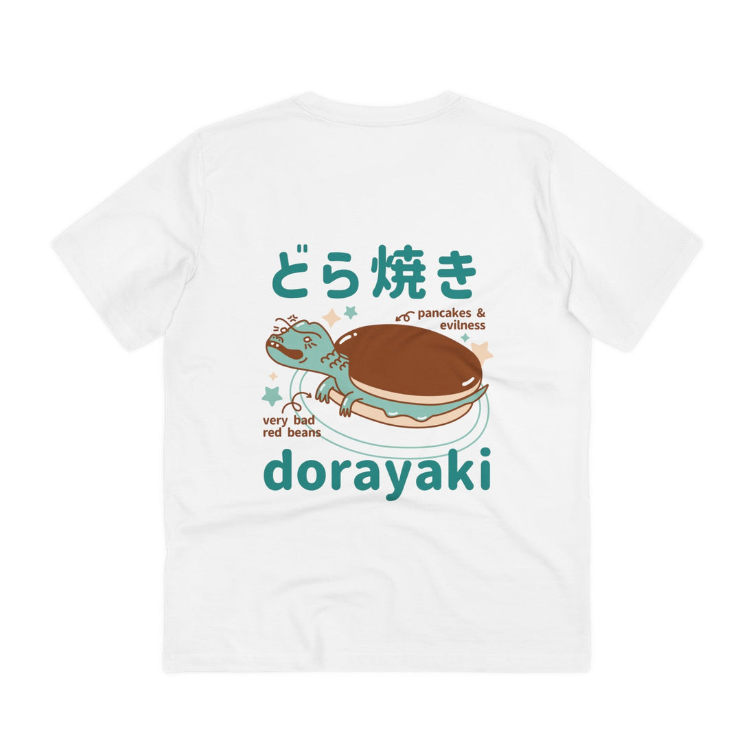 Printify T-Shirt White / 2XS Dorayaki - Cute Japanes Dessert Monsters - Back Design