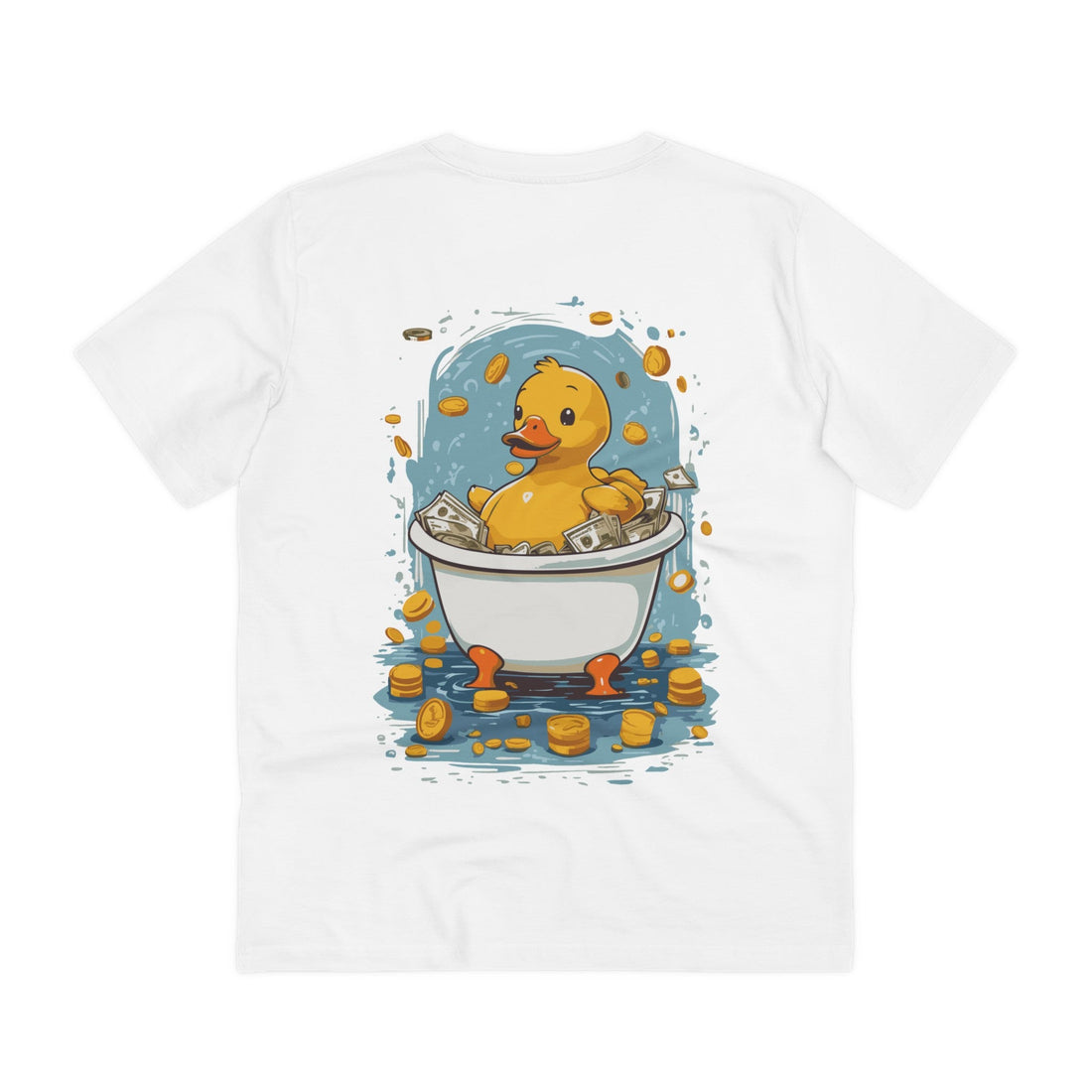 Printify T-Shirt White / 2XS Duck Money Bath - Rubber Duck - Back Design
