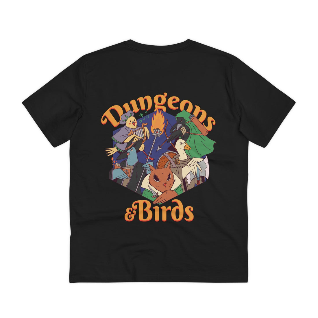 Printify T-Shirt Black / 2XS Dungeons and Birds - Dungeons and Animals - Back Design