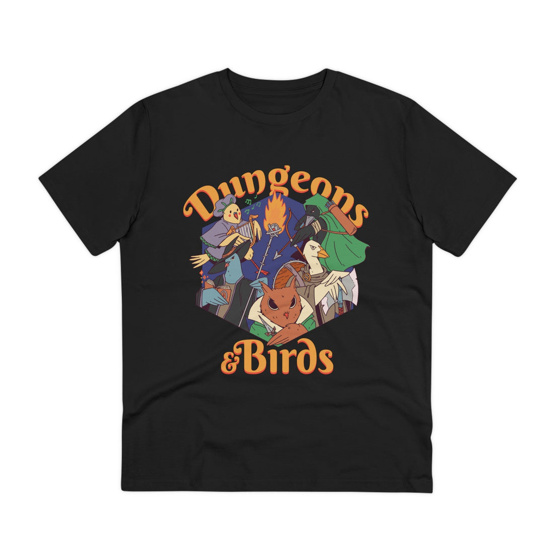 Printify T-Shirt Black / 2XS Dungeons and Birds - Dungeons and Animals - Front Design