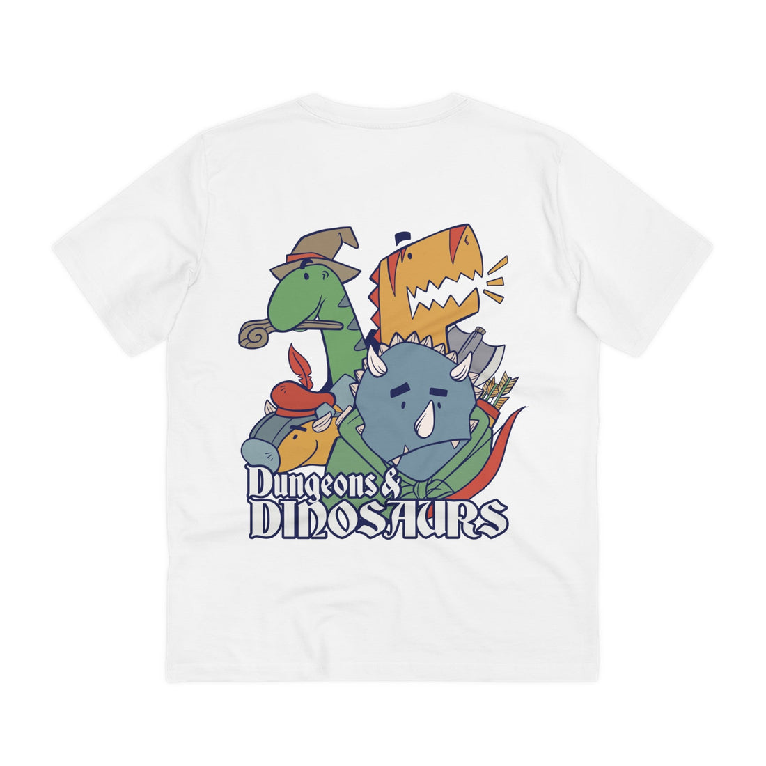 Printify T-Shirt White / 2XS Dungeons and Dinosaurs - Dungeons and Animals - Back Design