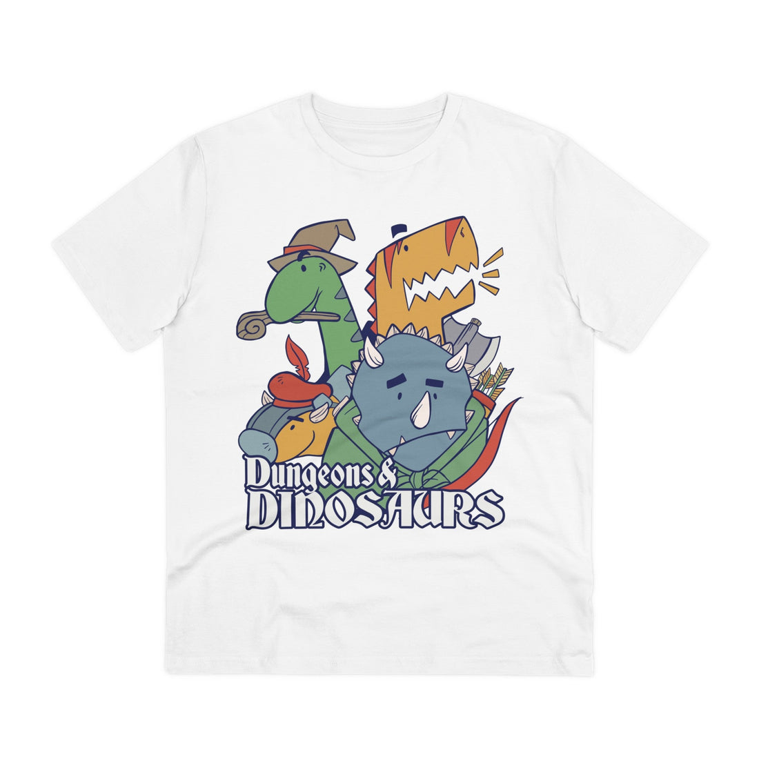 Printify T-Shirt White / 2XS Dungeons and Dinosaurs - Dungeons and Animals - Front Design
