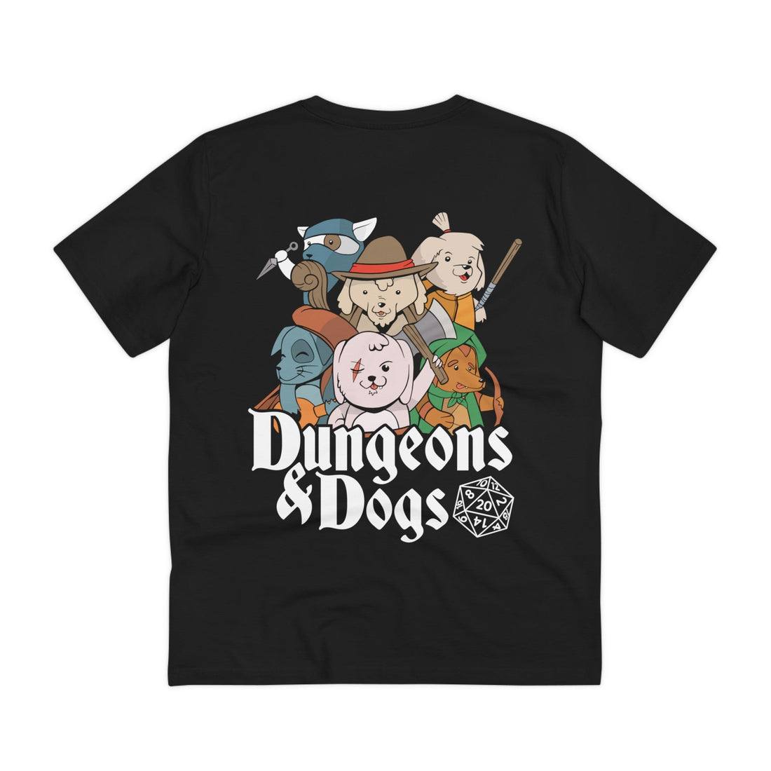 Printify T-Shirt Black / 2XS Dungeons and Dogs - Dungeons and Animals - Back Design