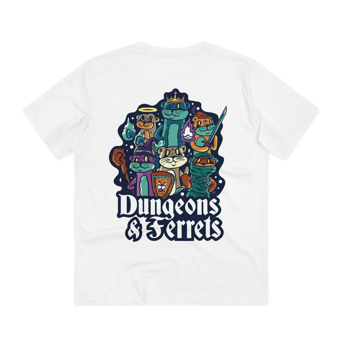 Printify T-Shirt White / 2XS Dungeons and Ferrets - Dungeons and Animals - Back Design