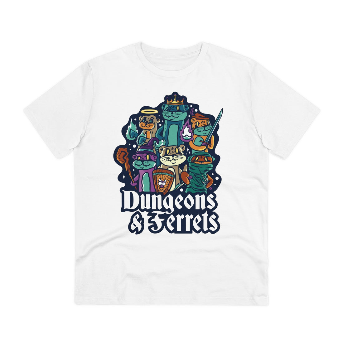 Printify T-Shirt White / 2XS Dungeons and Ferrets - Dungeons and Animals - Front Design