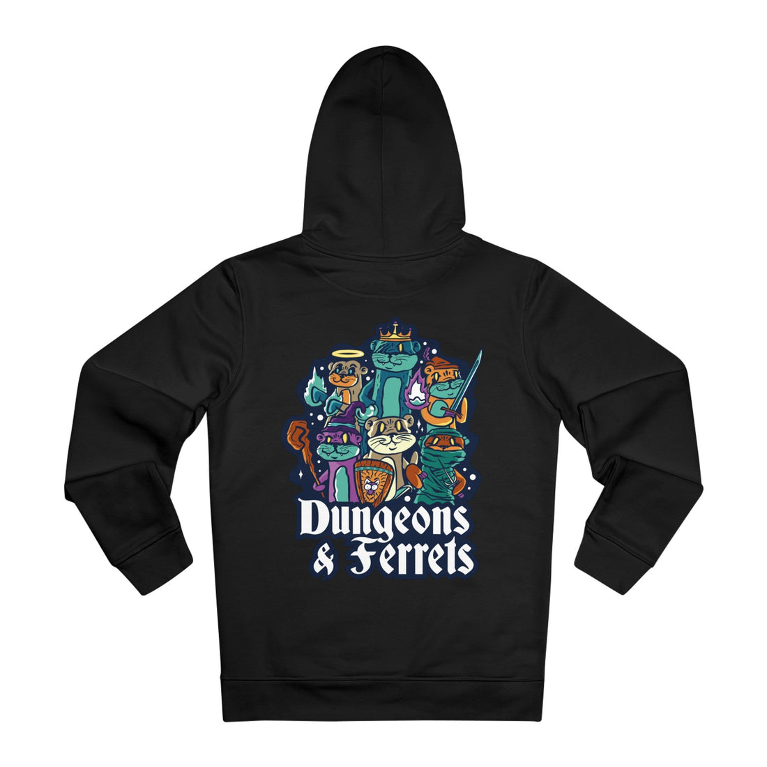 Printify Hoodie Black / M Dungeons and Ferrets - Dungeons and Animals - Hoodie - Back Design