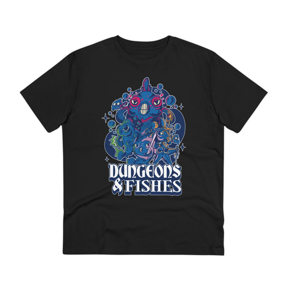 Printify T-Shirt Black / 2XS Dungeons and Fishes - Dungeons and Animals - Front Design