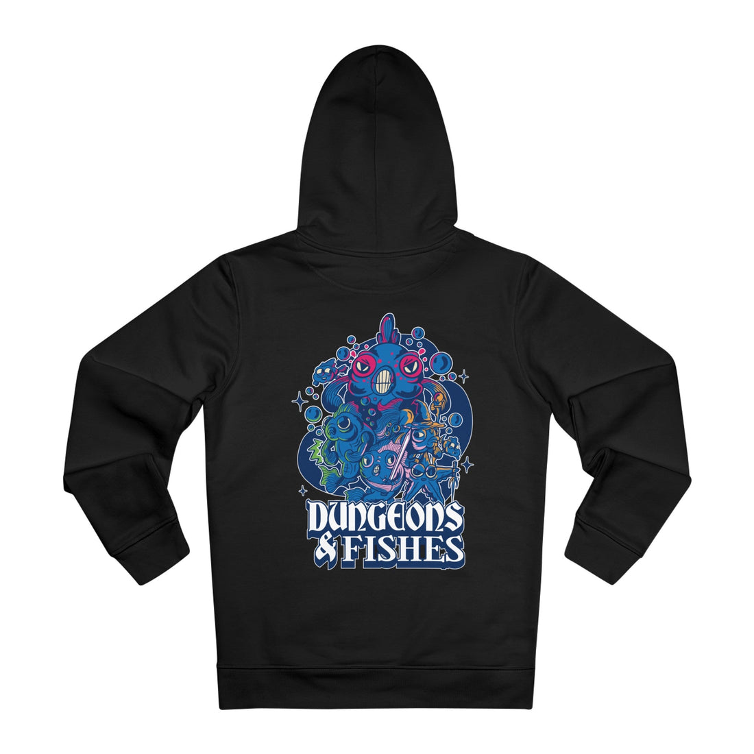 Printify Hoodie Black / M Dungeons and Fishes - Dungeons and Animals - Hoodie - Back Design