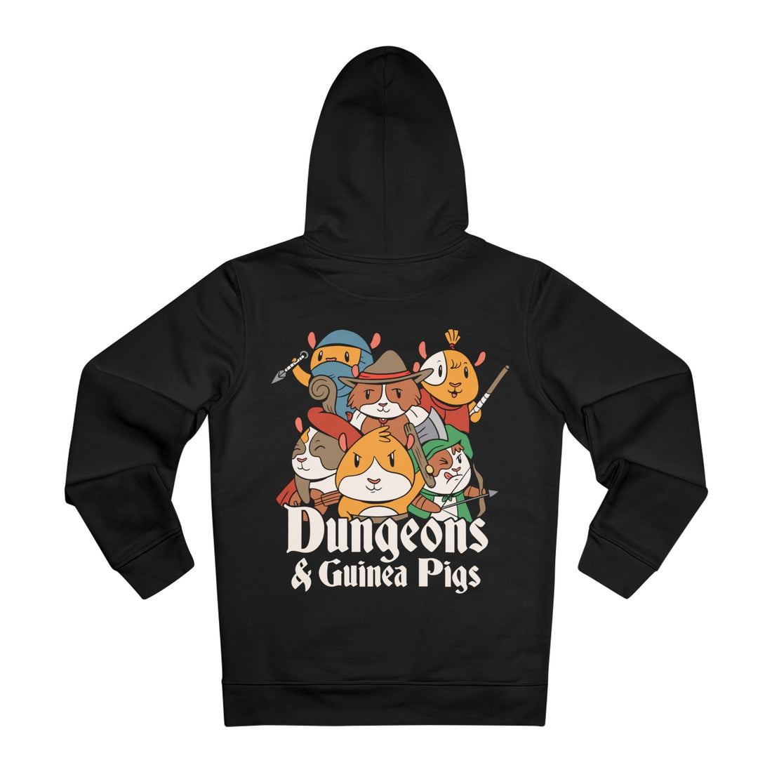 Printify Hoodie Black / M Dungeons and Guinea Pigs - Dungeons and Animals - Hoodie - Back Design