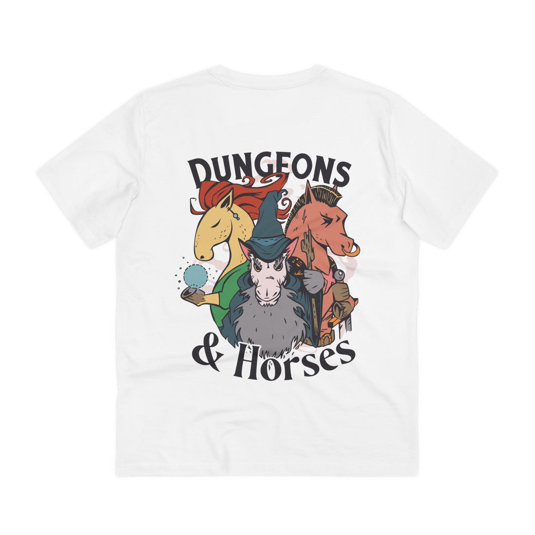 Printify T-Shirt White / 2XS Dungeons and Horses - Dungeons and Animals - Back Design