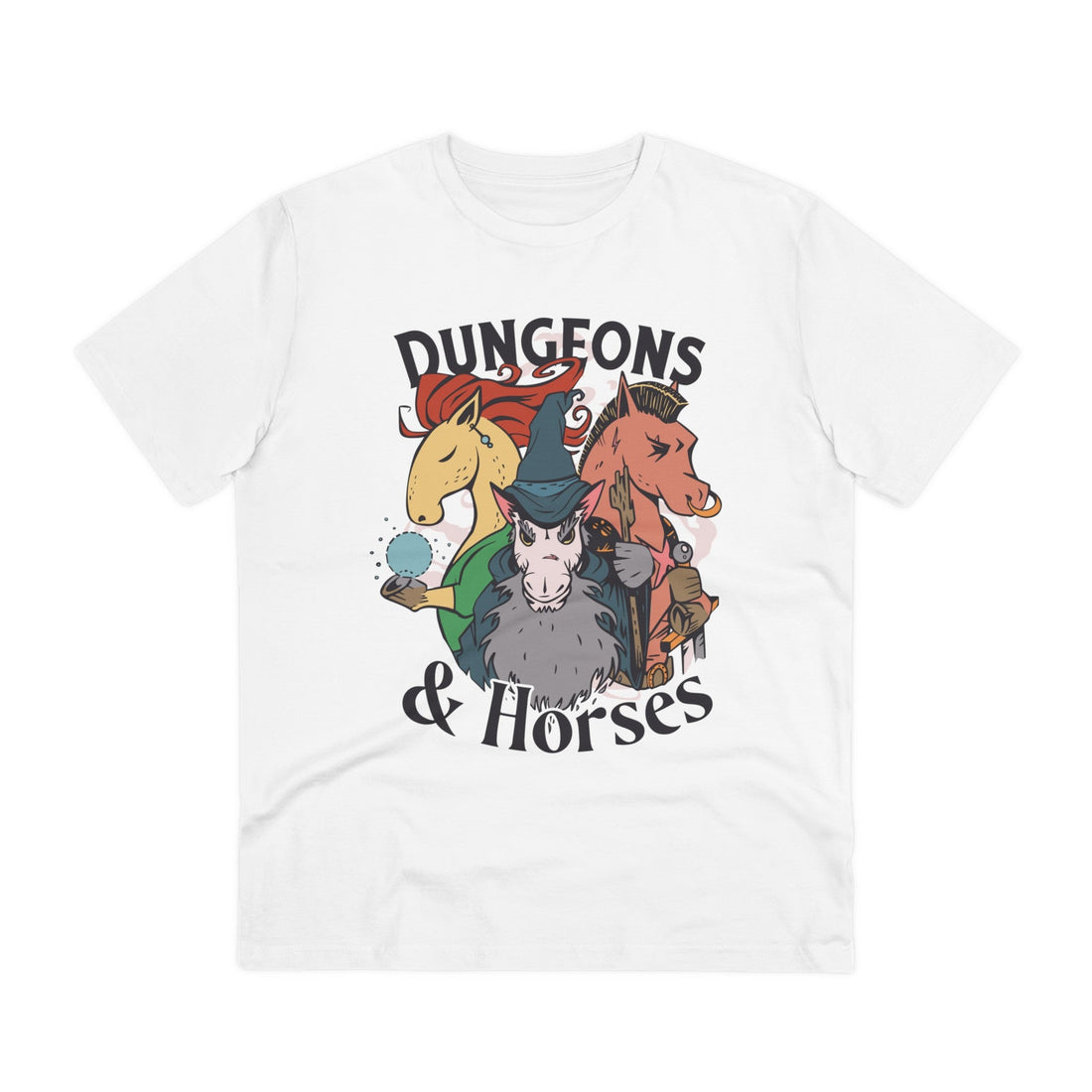 Printify T-Shirt White / 2XS Dungeons and Horses - Dungeons and Animals - Front Design