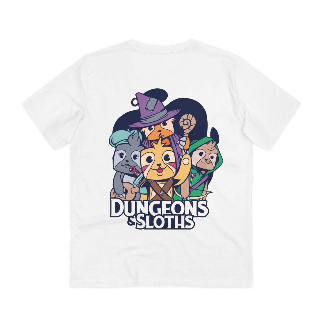 Printify T-Shirt White / 2XS Dungeons and Sloths - Dungeons and Animals - Back Design