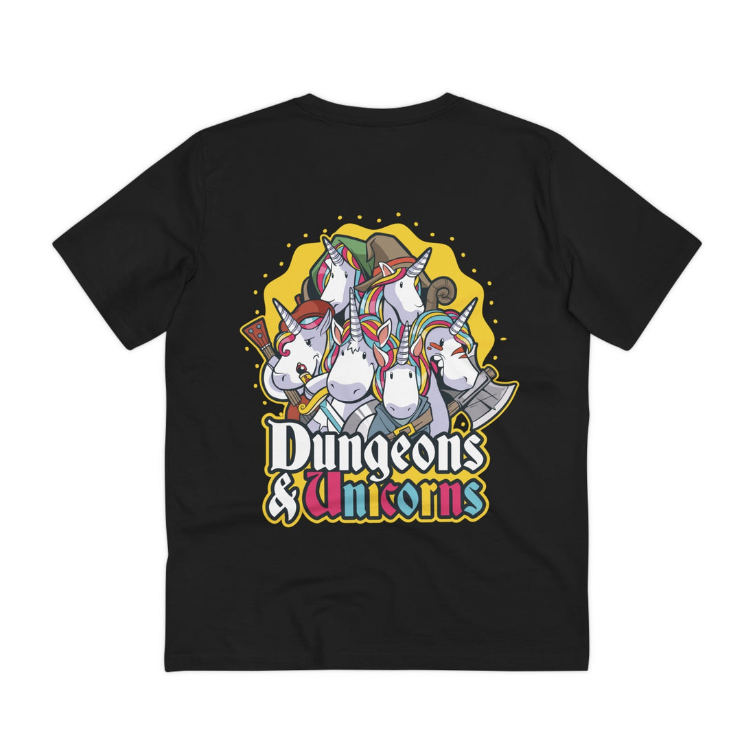 Printify T-Shirt Black / 2XS Dungeons and Unicorns - Dungeons and Animals - Back Design