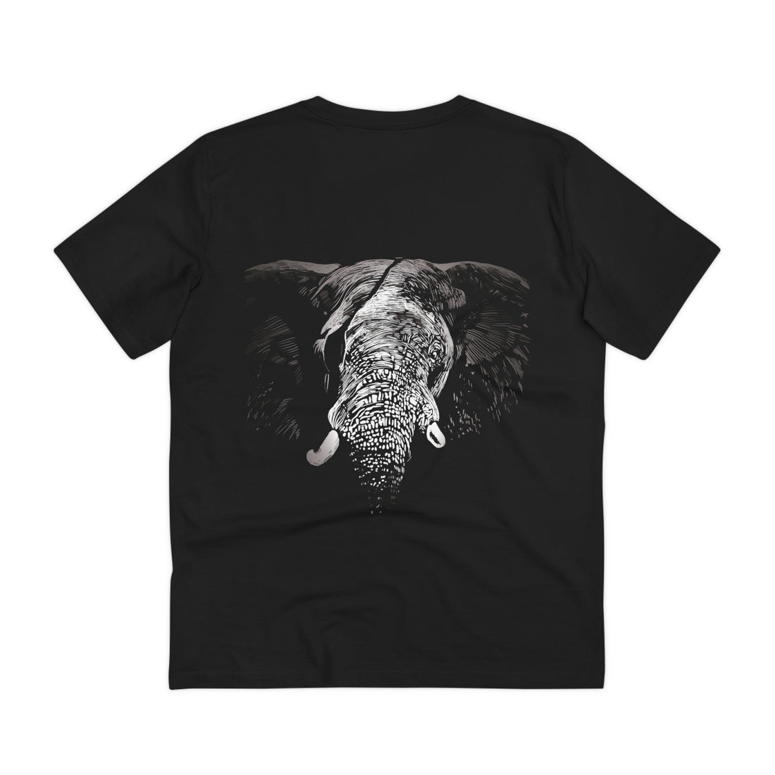Printify T-Shirt Black / 2XS Elephant Blindfold - Animals with Eye Patch - Back Design