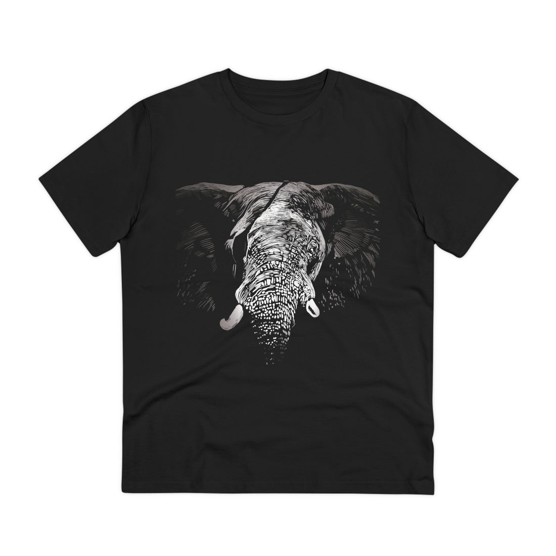 Printify T-Shirt Black / 2XS Elephant Blindfold - Animals with Eye Patch - Front Design