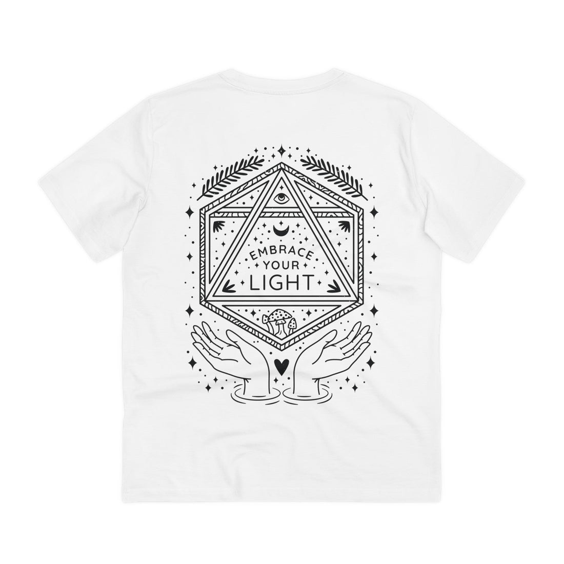 Printify T-Shirt White / 2XS Embarce your light - Universe Quotes - Back Design