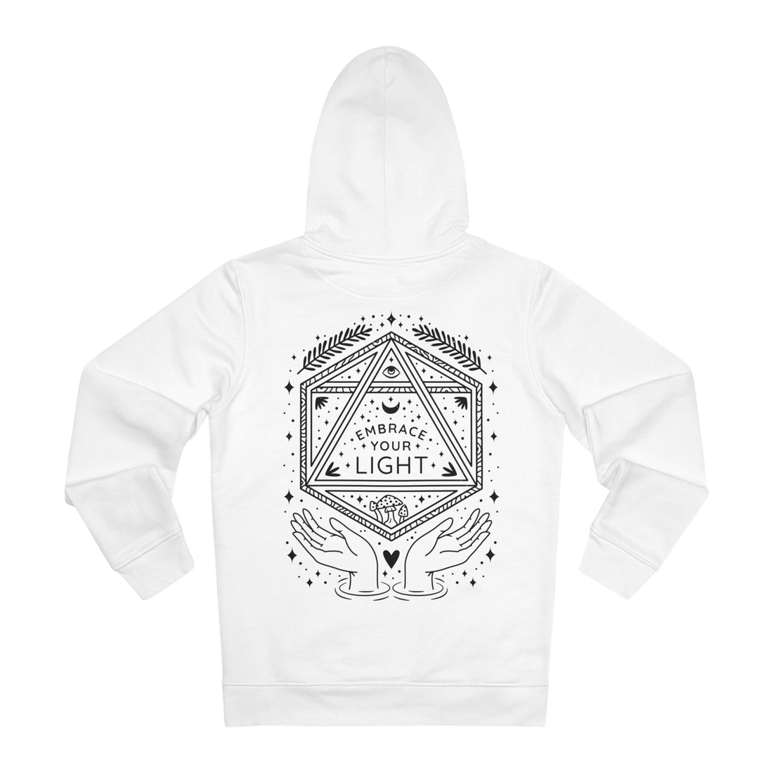 Printify Hoodie White / S Embarce your light - Universe Quotes - Hoodie - Back Design