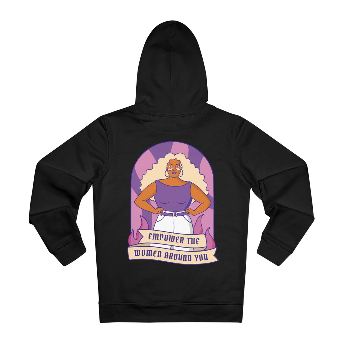 Printify Hoodie Black / M Empower the Women around you - Strong Feminist Woman - Hoodie - Back Design