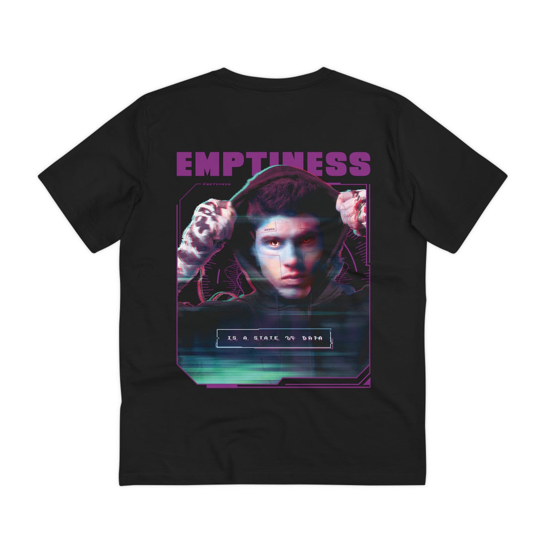 Printify T-Shirt Black / 2XS Emptiness - Cyborg Characters - Back Design