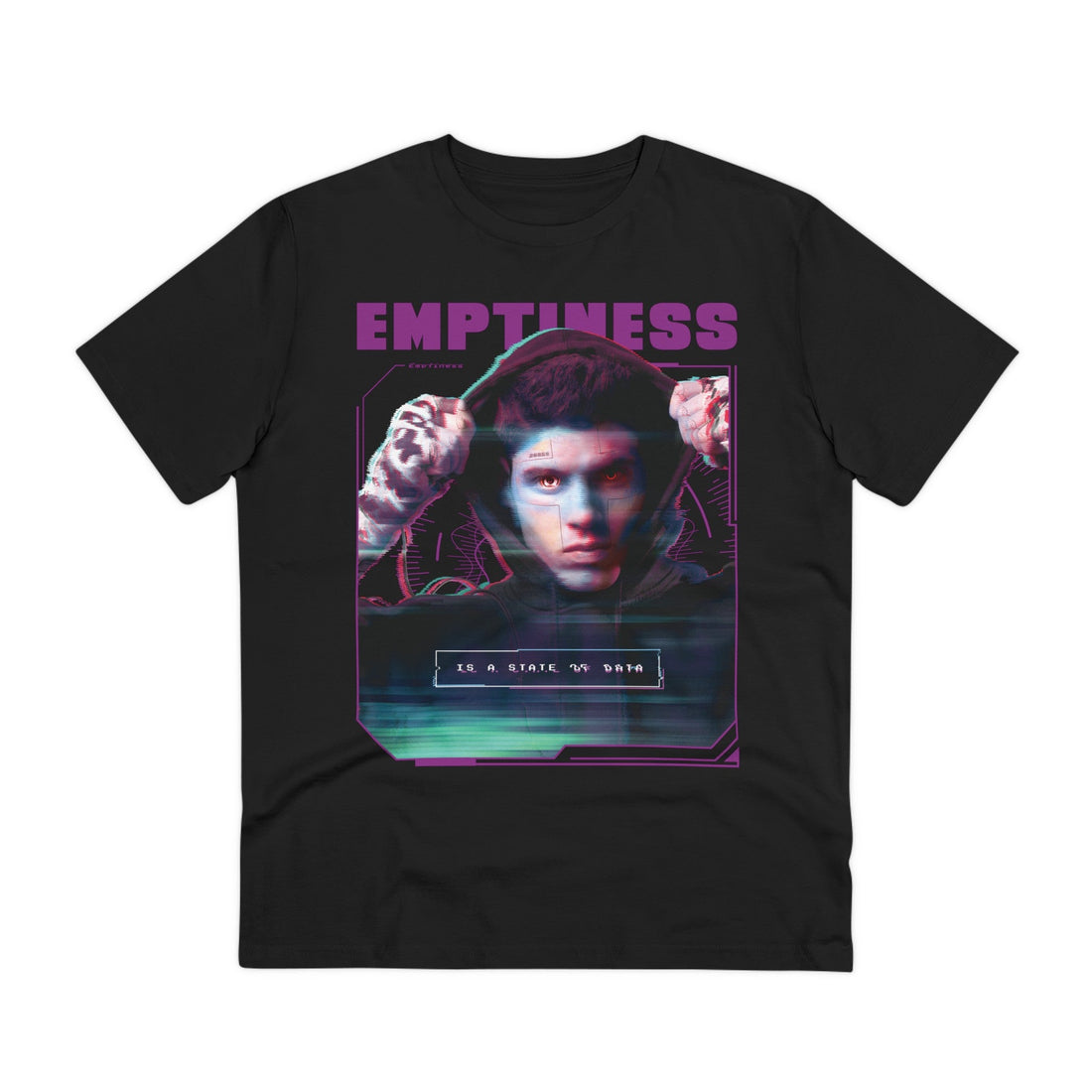 Printify T-Shirt Black / 2XS Emptiness - Cyborg Characters - Front Design