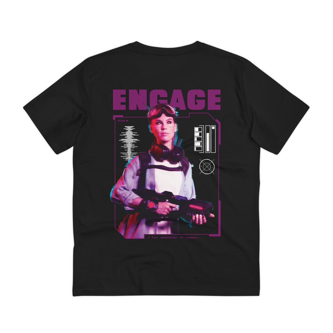 Printify T-Shirt Black / 2XS Engage - Cyborg Characters - Back Design