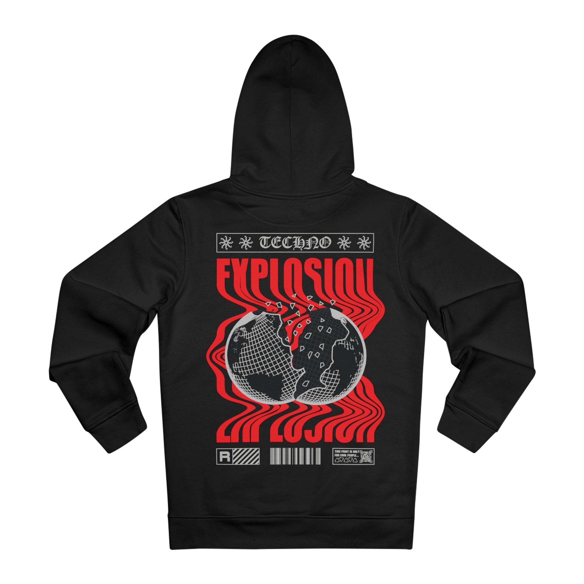 Printify Hoodie Black / 2XL Explosion Earth - Streetwear - Berlin Reality - Hoodie - Back Design