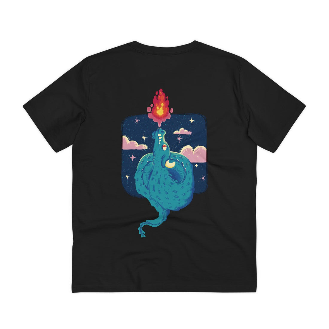 Printify T-Shirt Black / 2XS Fairytale Dragon Fire - Fairytale Dragons - Back Design