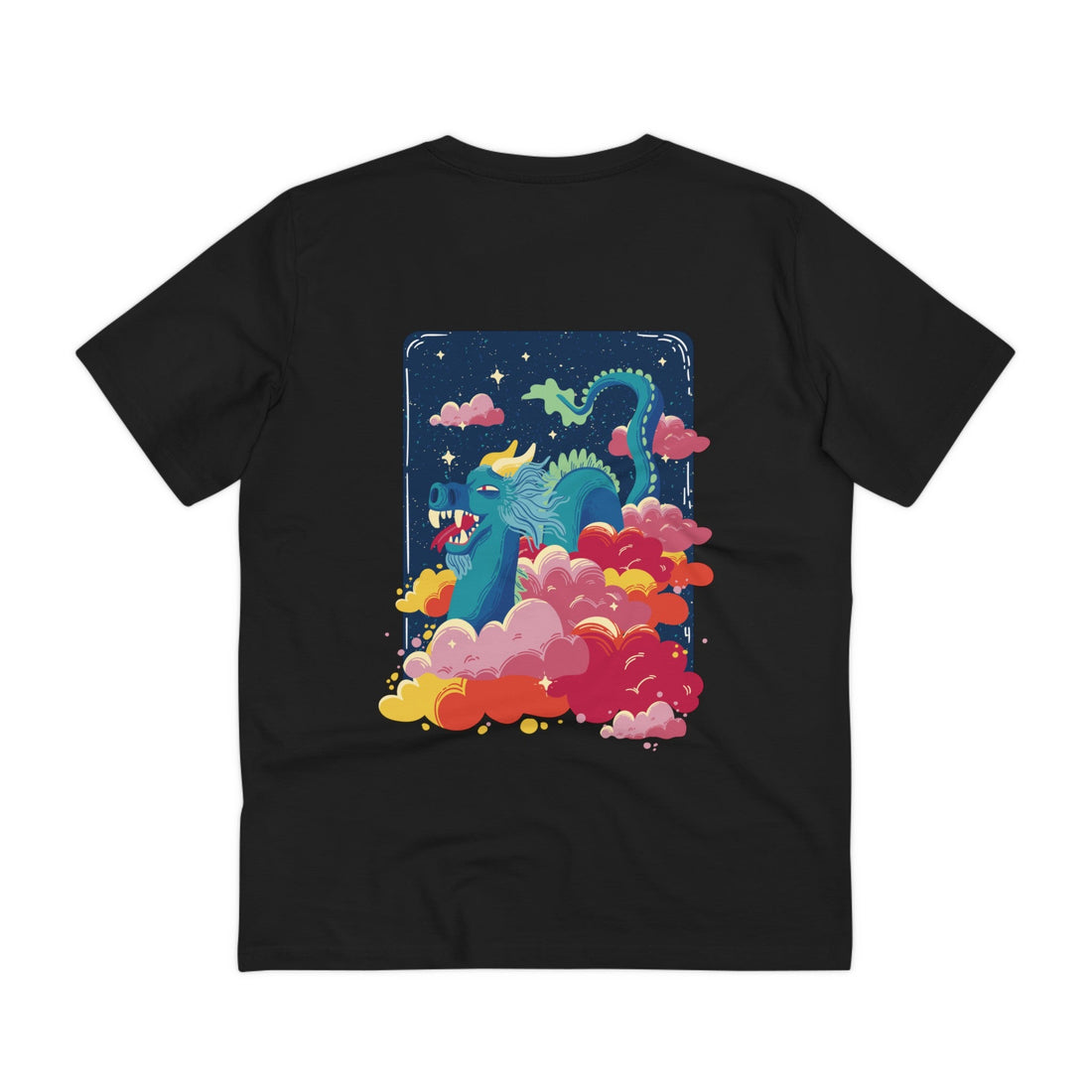 Printify T-Shirt Black / 2XS Fairytale Dragon in the Clouds - Fairytale Dragons - Back Design