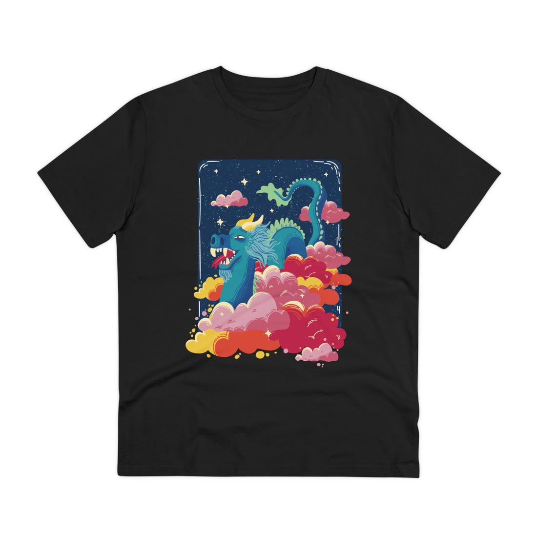 Printify T-Shirt Black / 2XS Fairytale Dragon in the Clouds - Fairytale Dragons - Front Design