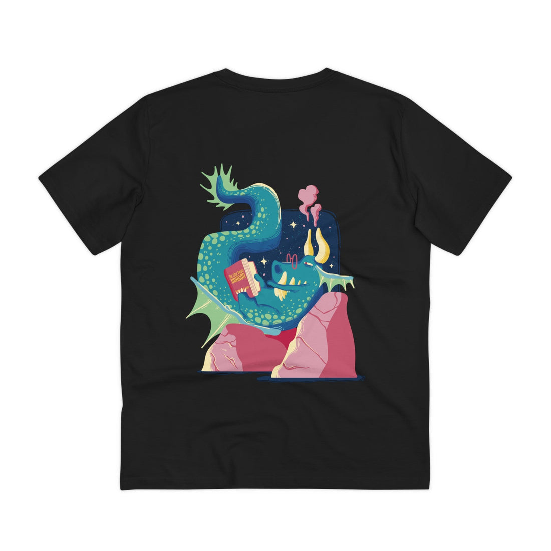 Printify T-Shirt Black / 2XS Fairytale Dragon reading - Fairytale Dragons - Back Design