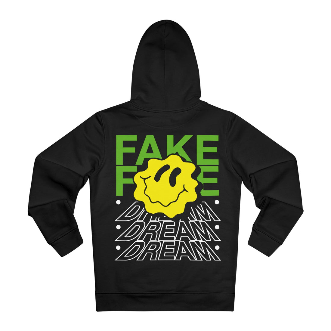 Printify Hoodie Black / 2XL Fake Dream Smile - Streetwear - Joker - Hoodie - Back Design