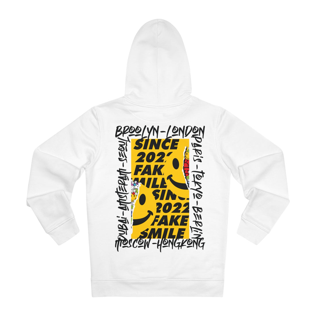 Printify Hoodie White / S Fake Smile - Streetwear - Joker - Hoodie - Back Design