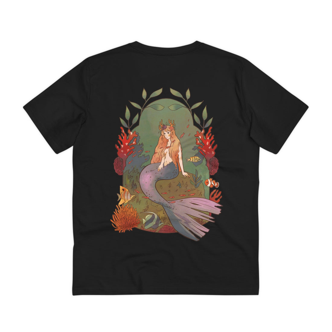 Printify T-Shirt Black / 2XS Fantasy Mermaid - Fairy Tail World - Back Design