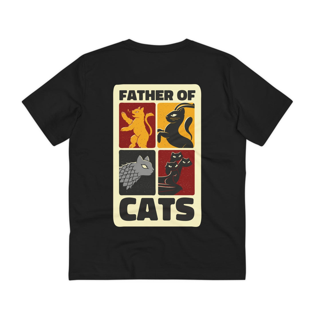 Printify T-Shirt Black / 2XS Father of Cats - Film Parodie - Back Design