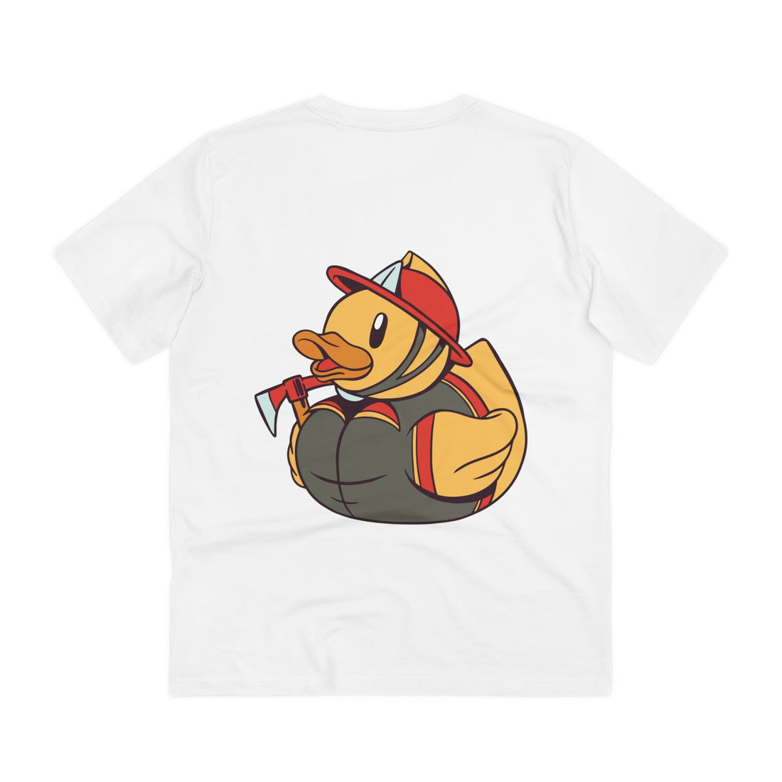 Printify T-Shirt White / 2XS Fireman - Rubber Duck - Back Design