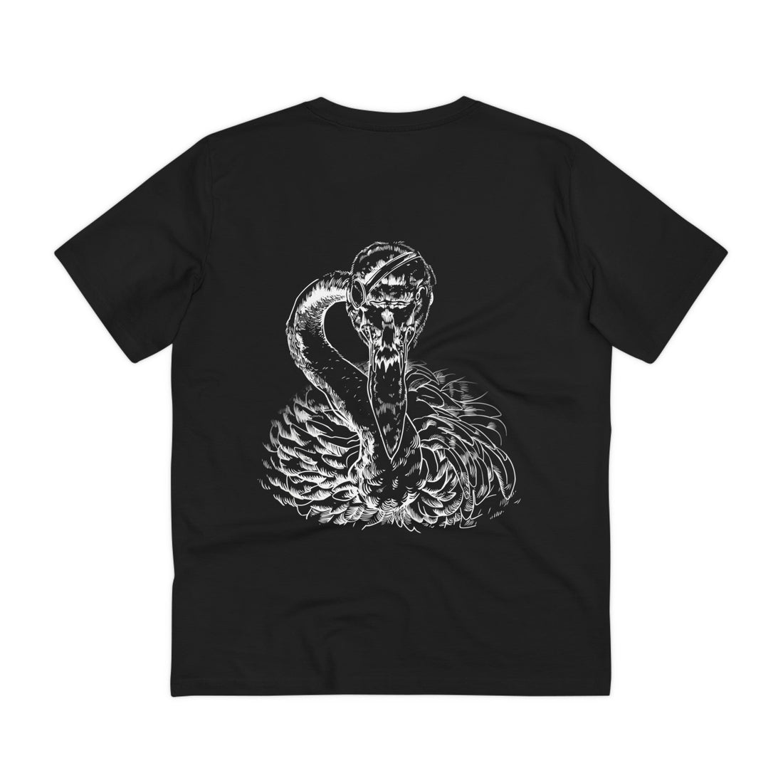 Printify T-Shirt Black / 2XS Flamingo Blindfold - Animals with Eye Patch - Back Design