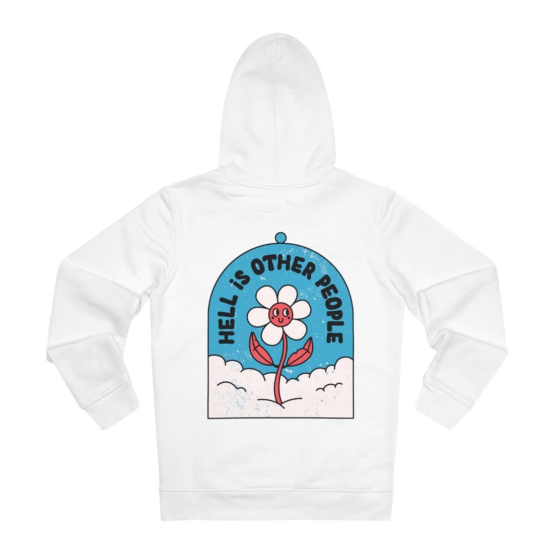 Printify Hoodie White / S Flower Hell is other People - Antisocial Retro - Hoodie - Back Design